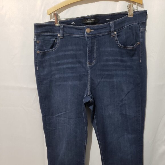 Liverpool Denim - Liverpool Los Angeles size 18W dark rinse crop jeans
